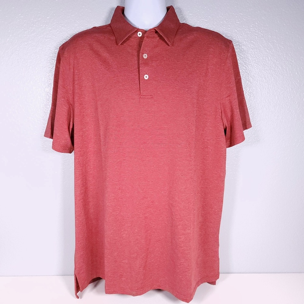 Southern Tide Men's Brrr Performance S/S Polo Shirt Red Heathered • XL